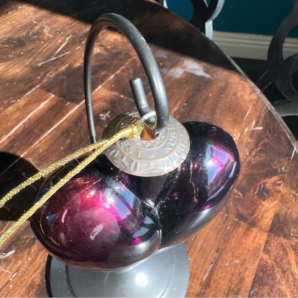 German Kugel Hand-blown Art Glass Red/Burgandy Heart Vintage ornament crackle - Picture 10 of 16